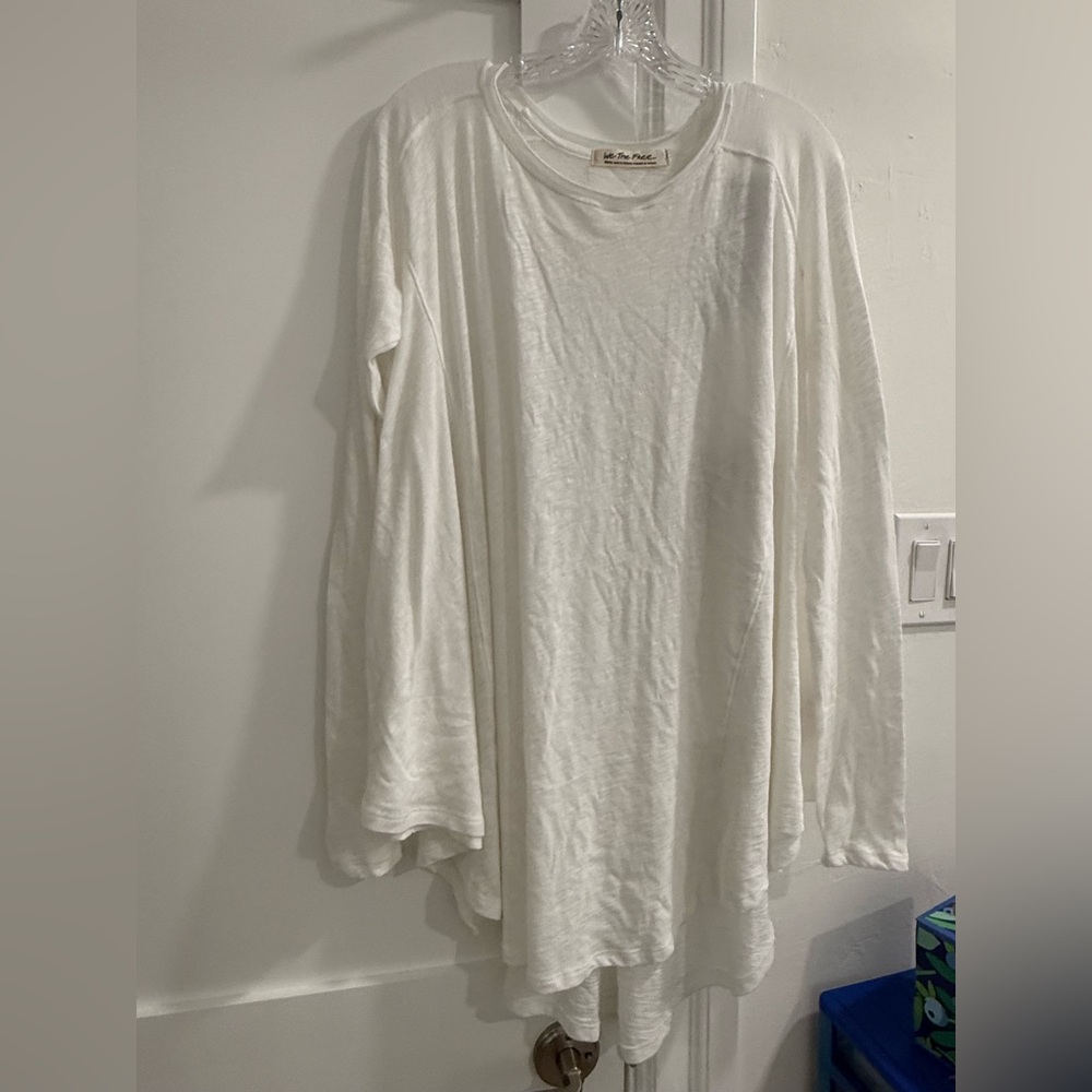 We The Free white oversized sheer long sleeve top